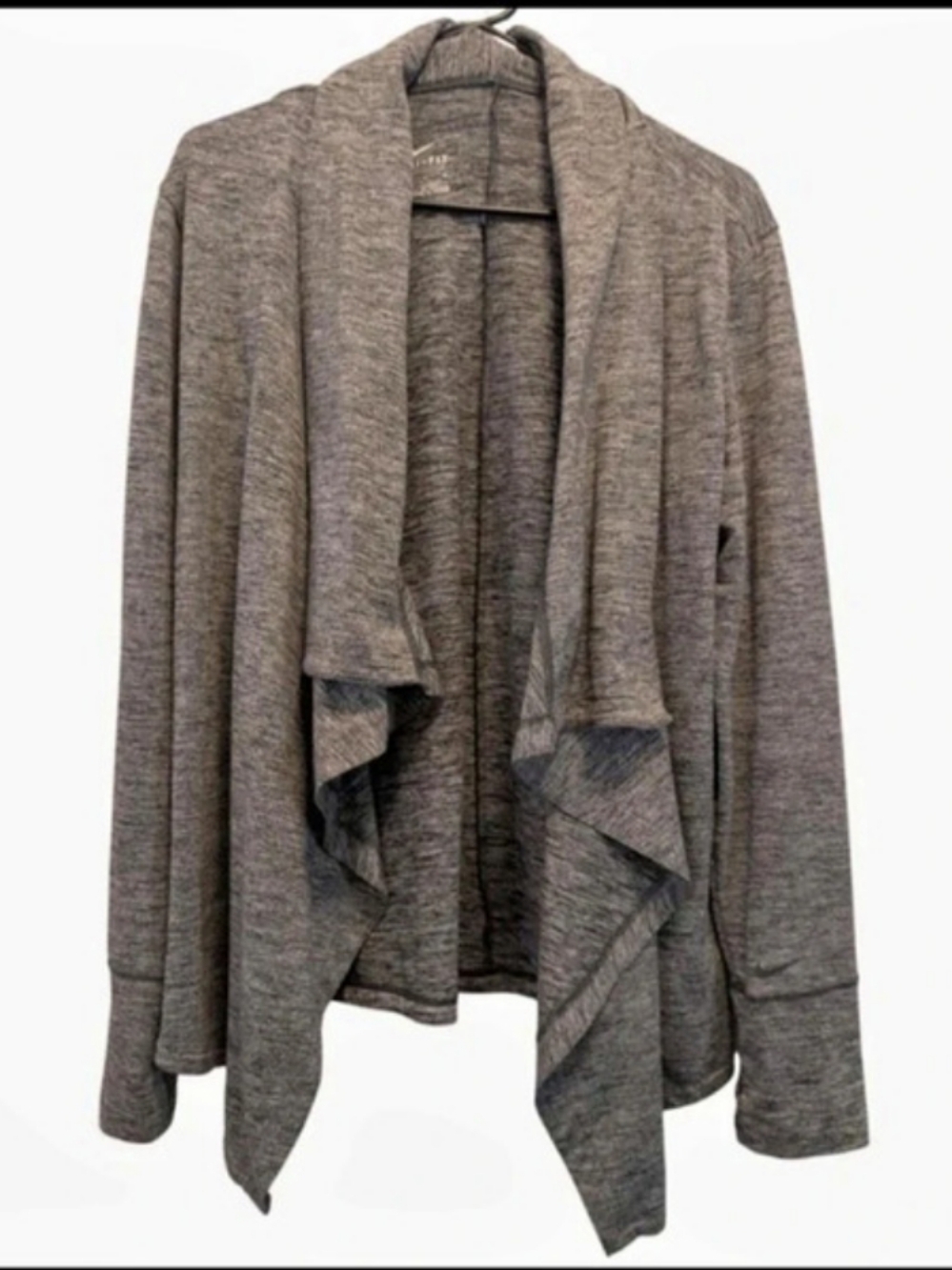 Nike Yoga Dri-FIT Draped Open Front Cardigan Brown